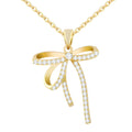 Belleza Diamond bow CZ necklace- 18k gold plated