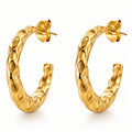 Textured earrings - 18k gold plated