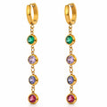 Gem drop earrings- 18k gold plated