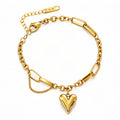 Love Story gold heart bracelet - 18k gold plated