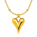 Love Story Puffed heart necklace - 18k gold plated