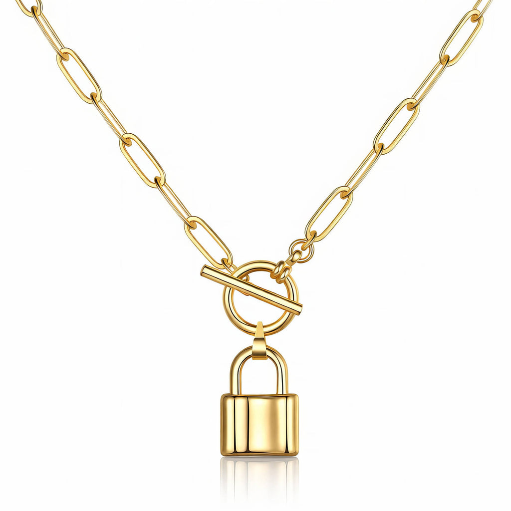 Love Story Padlock necklace - 18k gold plated