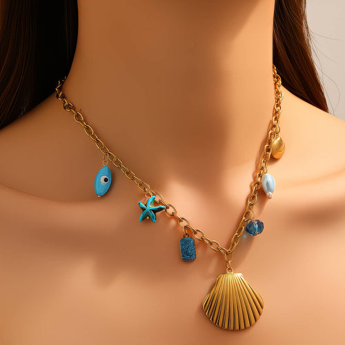 Beach Babe charm necklace - 18k gold plated