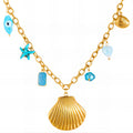 Beach Babe charm necklace - 18k gold plated