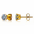 Belleza Solitaire Stud earrings - 18k gold plated