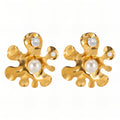Pearly Queen Splodge earrings - 18k gold plated