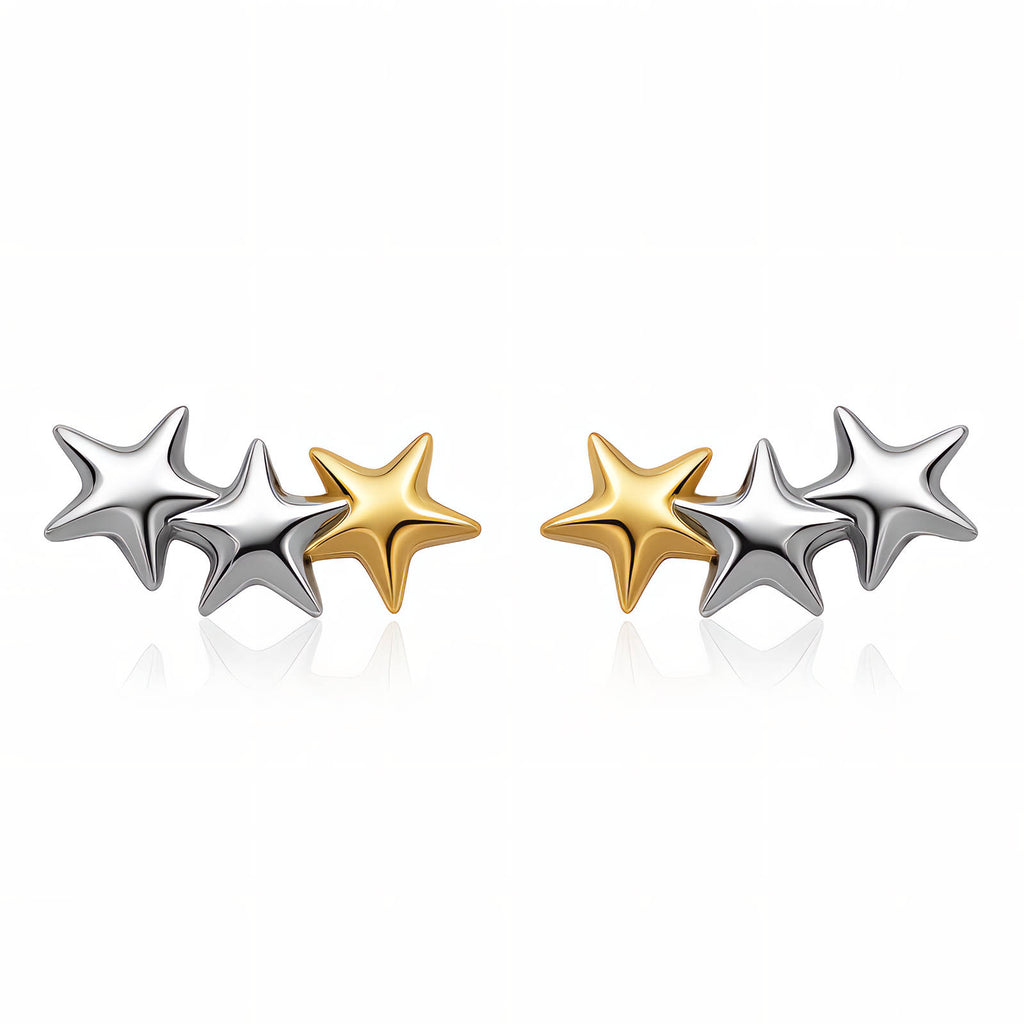 Star earrings- 18k gold plated & Stainless steel