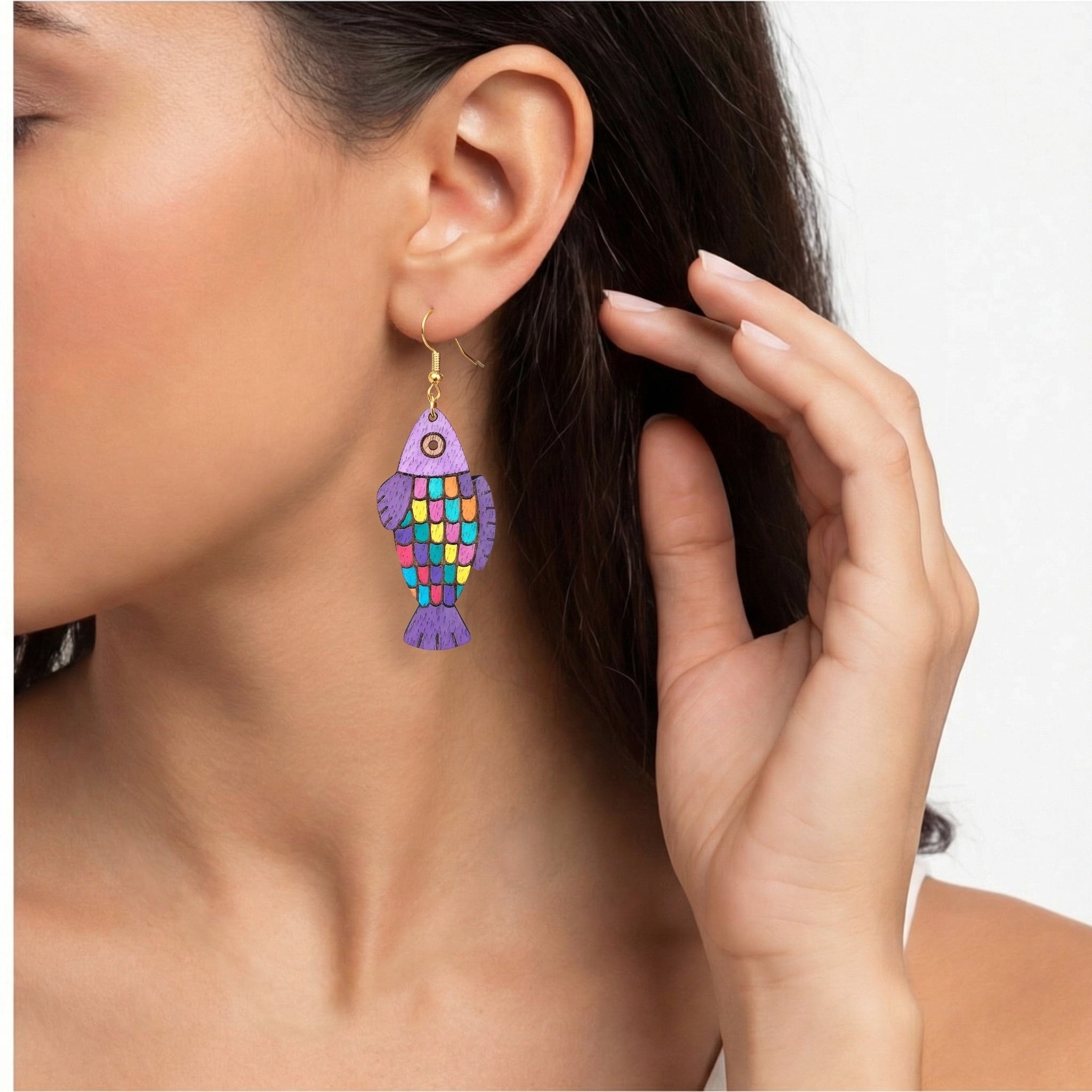 Hand Painted NZ made fish earrings