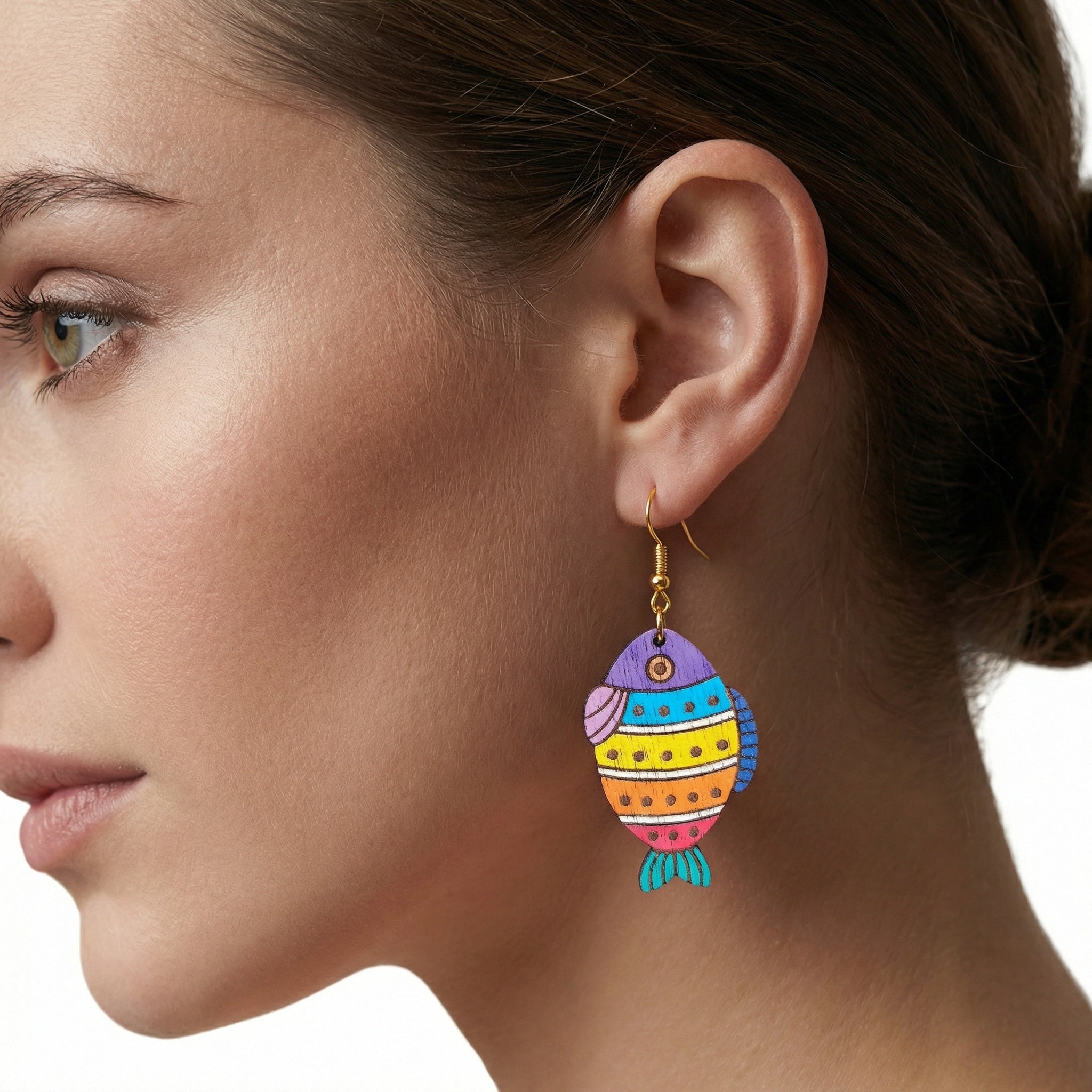 Hand Painted NZ made fish earrings