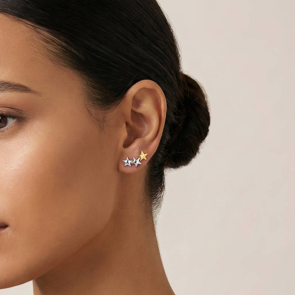 Star earrings- 18k gold plated & Stainless steel